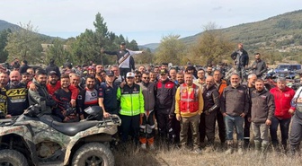 Bilecik Bozüyük'te 100 ATV'lik konvoy engebeli arazide Erikli'ye ilerledi