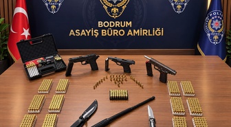 Bodrum'da araçtan ateş açıldı, 2 şüpheli gözaltına alındı, 3 ruhsatsız tabanca bulundu