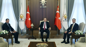 Cumhurbaşkanı Erdoğan, Uluslararası Demokratlar Birliği Genel Başkanı Aslan ile bir araya geldi
