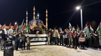 Edirne'de Filistin'e destek için Selimiye Meydanı'nda Gazze protestosu düzenlendi