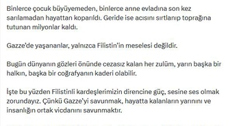 Emine Erdoğan: Gazze'de 3 yıldır bir halkın kökleri sökülmeye çalışılıyor
