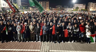 Muş'ta binlerce kişi İsrail'in Gazze'ye yönelik saldırılarını protesto etti
