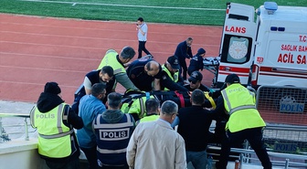 Tokat Belediyespor-Etimesgutspor maçında arbede çıktı, 1 polis yaralandı