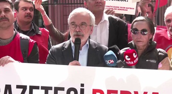 DİSK Basın-İş, tutuklu gazeteci Derya Okatan için Adalet Bakanlığı önünde eylem yaptı