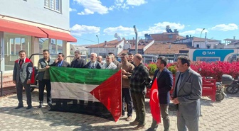 Hisarcık'ta EDEP, Gazze saldırılarını protesto etti, ateşkes çağrısı yaptı