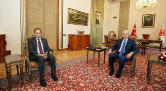 İtalya'nın Ankara Büyükelçisi Manzo, TBMM Başkanı Kurtulmuş tarafından kabul edildi