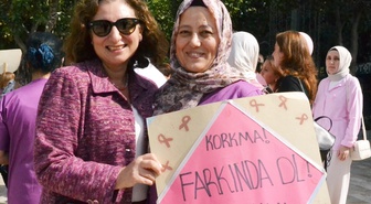 Manisa'da meme kanserinde erken teşhise dikkat çeken yürüyüş düzenlendi