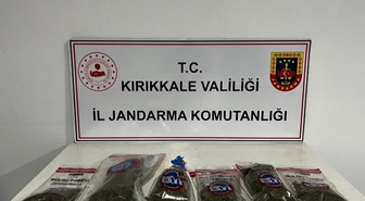 Kırıkkale Hacılar'da bahçede 14 kök kenevir ve 1 kilo 240 gram kubar esrar bulundu