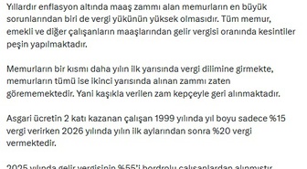 AES Başkanı Öğretici, memurlar için vergi diliminin yüzde 10'da sabitlenmesini istedi