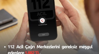 Amasya'da 112'ye asılsız çağrı yapan 3 kişiye toplam 56 bin 469 TL ceza kesildi