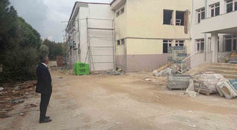 Aydın Söke'de Suat Orhon Lisesi'ndeki güçlendirme çalışmaları incelendi
