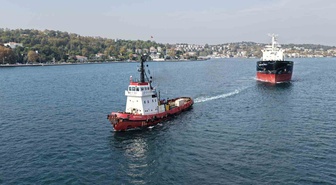 Karadeniz'de saldırıya uğrayan iki gemi İstanbul Boğazı'ndan Yalova'ya sevk edildi