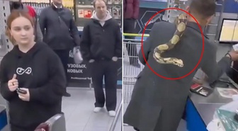 Mağazaya pitonuyla girdi! Kaç yılanın var sorusuna bomba bir yanıt verdi