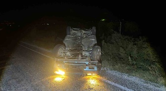 Manisa Alaşehir'de takla atan otomobildeki 21 yaşındaki sürücü yara almadan kurtuldu