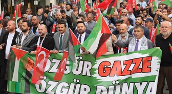 Nevşehir'de Gazze için Filistin'e destek yürüyüşünde slogan atıldı