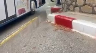 Elazığ'da otobüs şoförü ile yolcu kavgası şemsiye darbeleriyle kameraya yansıdı