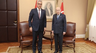 Hazine ve Maliye Bakanı Şimşek, MHP lideri Bahçeli'yi TBMM'de ziyaret etti