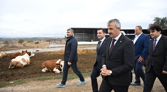 Edirne Valisi Sezer, Lalapaşa'daki Çelikoğlu Çiftliği'ni inceledi