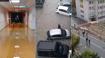 İstanbul'da hayatı felç eden yağış! Okulun istinat duvarı çöktü, araştırma hastanesini su bastı