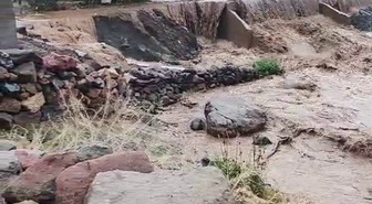 Erzurum Tekman'da selde Yuvaklı Mahallesi sakinleri kazma ve kürekle mücadele etti