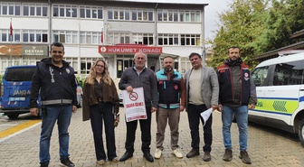 Mersin Gülnar'da esnafa tütünün zararları anlatıldı, 'Sigara İçilmez' afişi dağıtıldı