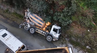 Sarıyer Ayazağa'da sel sonrası Cendere Caddesi'ndeki hasar havadan görüntülendi