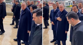 Cumhurbaşkanı Erdoğan'ı görünce dayanamadı, korumalar hemen devreye girdi: Camideyiz bağırma