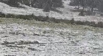 Eskişehir Alpu'da kar yağışıyla Büyük Alıç mevkiinde dağlık alanlar beyaza büründü