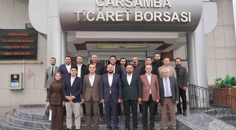 Samsun Çarşamba'da Müftü ve ÇARGİAD, Ticaret Borsası'na hayırlı olsun ziyareti yaptı
