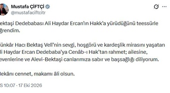 Bakan Çiftçi, Dedebaba Ercan'ın vefatı nedeniyle başsağlığı mesajı yayımladı
