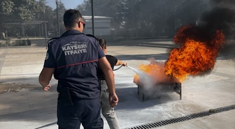 Kayseri itfaiyesi, TPAO'nun üretim sahalarında 15 gün yangın güvenliği eğitimi verdi