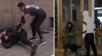 Esnaf dükkanını yağmacılardan sopayla korumaya çalıştı