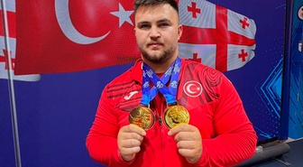 Selahattin Altın, gençler +110 kiloda 2 altın madalyayla Avrupa şampiyonu oldu