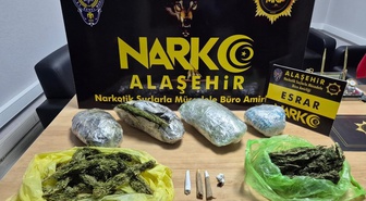 Manisa Alaşehir'de 1 kilo 1,06 gram esrar ele geçirildi, şüpheli tutuklandı