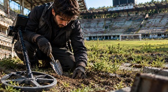 Yıllardır kapalı olan stadyuma girdi! Toprağın altından çıkanlara bakın