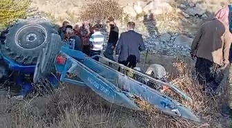 Niğde Hacıbeyli'de devrilen traktörün sürücüsü ağır yaralandı
