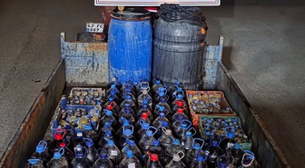 Şaphane'de sahte içki operasyonunda 960 litre ele geçirildi, 1 kişi gözaltına alındı