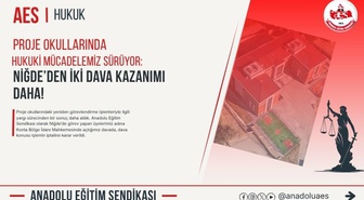 AES, Niğde'deki üyelerinin davasında görevlendirme işleminin iptal edildiğini duyurdu