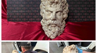 İzmir Konak'ta yaklaşık 2 bin yıllık Zeus başı bulundu, 3 şüpheli gözaltına alındı