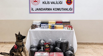 Kilis'te aramada 750 paket bandrolsüz sigara ve 60 kilo kaçak çay ele geçirildi