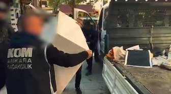Ankara Çankaya'da kaçak tütün satılan işyerine operasyonda 9 şüpheli gözaltına alındı