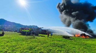 Ordu-Giresun Havalimanı'nda tatbikatta uçak yangınına 3 dakikadan az müdahale edildi