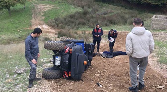 Balıkesir Erdek'te ATV yamaçta devrildi, 2 kişi hafif yaralandı