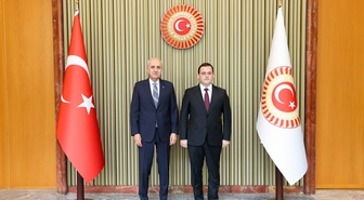 TBMM Başkanı Kurtulmuş, ilk yurt dışı ziyaretini Türkiye'ye yapan Zeynula'yı kabul etti