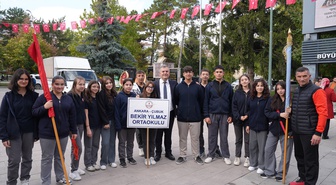 Ankara Çubuk'ta Cumhuriyet'in 103. yılı için çelenk sunma töreni yapıldı