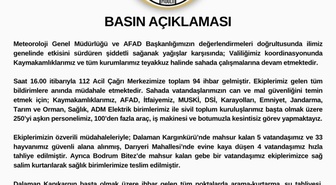 Muğla'da sağanakta 112'ye 94 ihbar geldi, Valilik 250'yi aşkın personelle çalışıyor