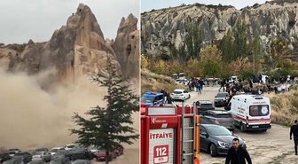 Kapadokya'da peribacası çöktü: 2 ölü, 5 yaralı