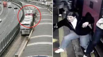 Korkunç kaza kamerada! Metrobüsten durağa böyle fırladılar