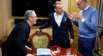 Avrupa bu görüntüyle sarsıldı! Macron, Starmer ve Merz trende kokain mi kullandı?