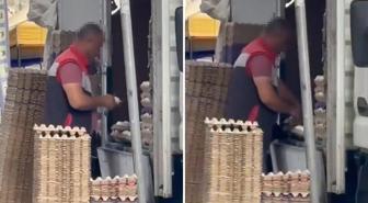Pazarda skandal görüntü! Vatandaş o anları böyle kaydetti